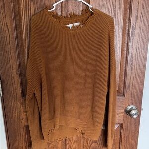 Elegant Tan Crew Neck Sweater